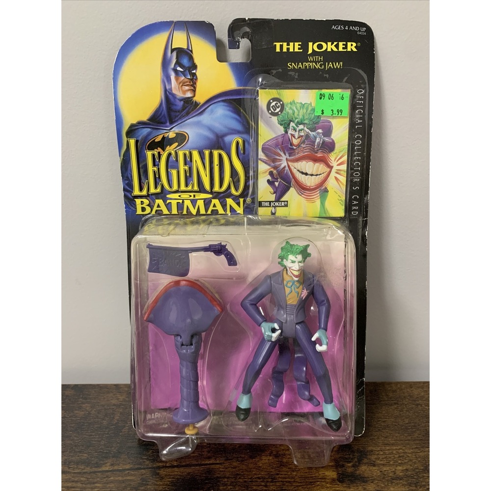VTG Batman‎ 1994 The Joker 5" Figure ~ Legends of Batman ~ Snapping Jaw + Card!